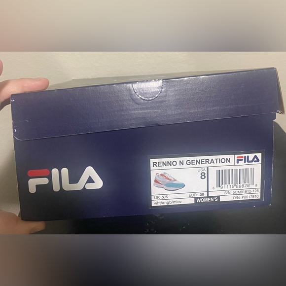 Womens Retro Fila running shoes- white, burnt orange, teal size 8 - Picture 3 of 15